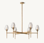 42 Inch Torchiere Crystal Arm Chandelier - Tulip