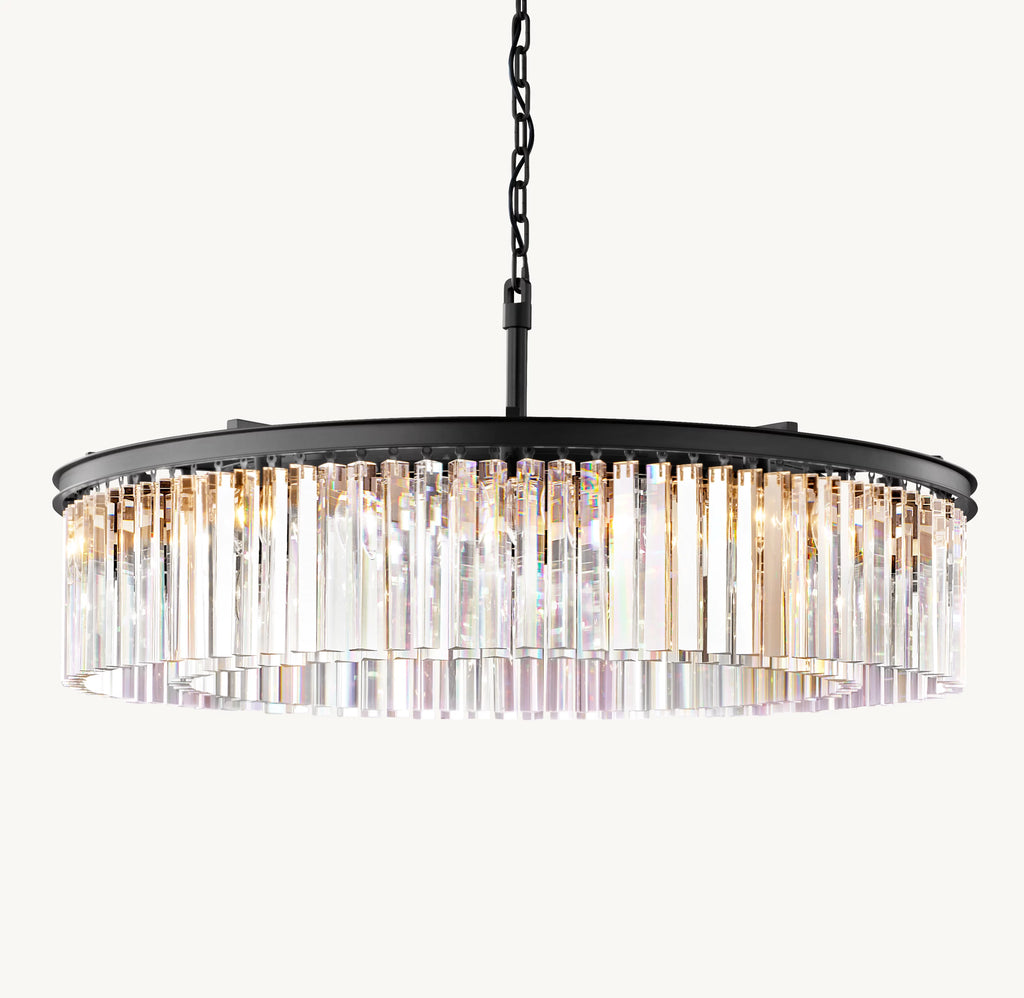 43 Inch Crystal Prism Round Chandelier - Rhys