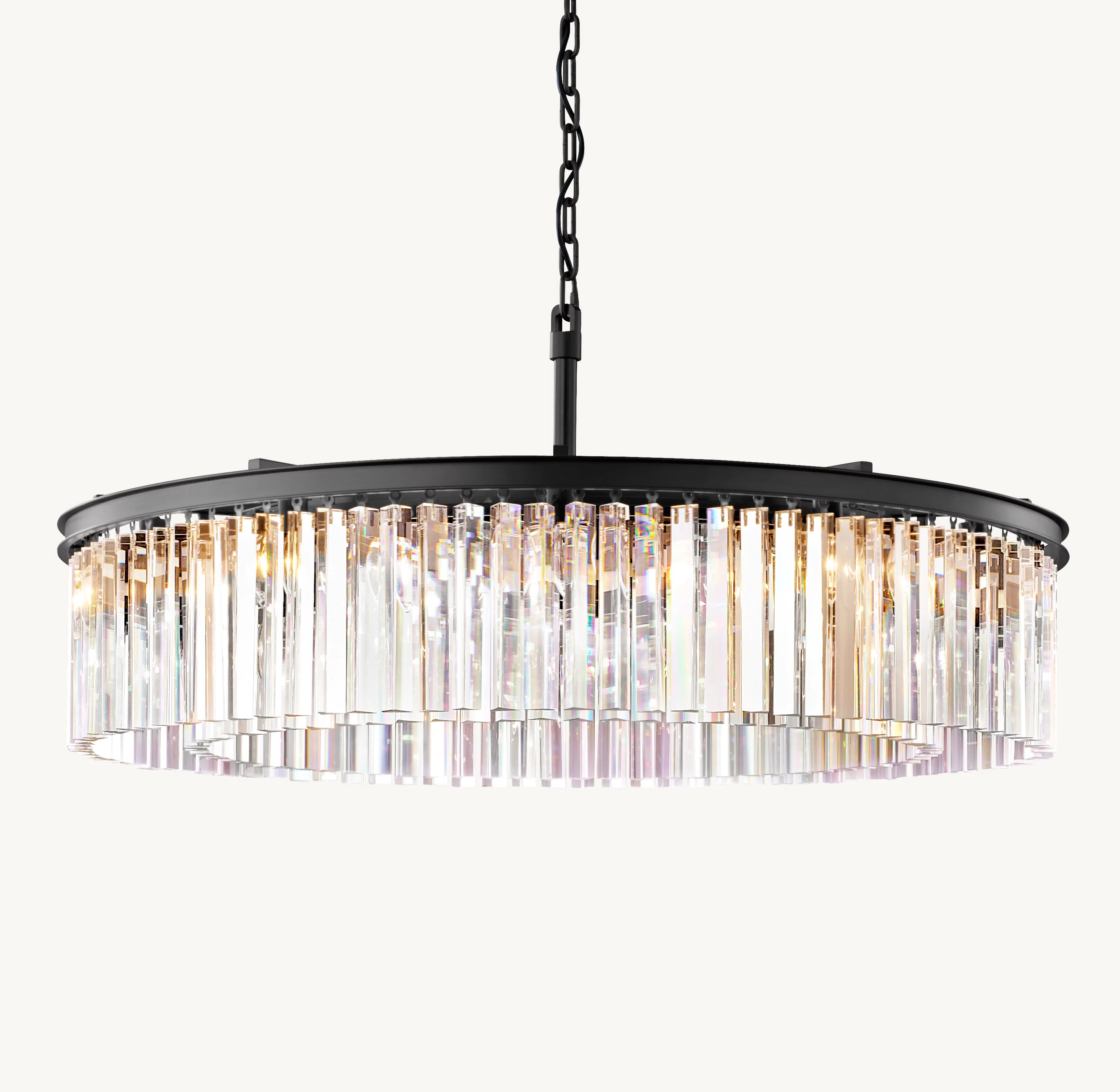 43 Inch Crystal Prism Round Chandelier - Rhys