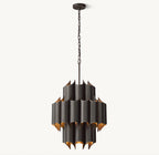 24 Inch Mid Century Modern Brass Chandelier - Cathedral
