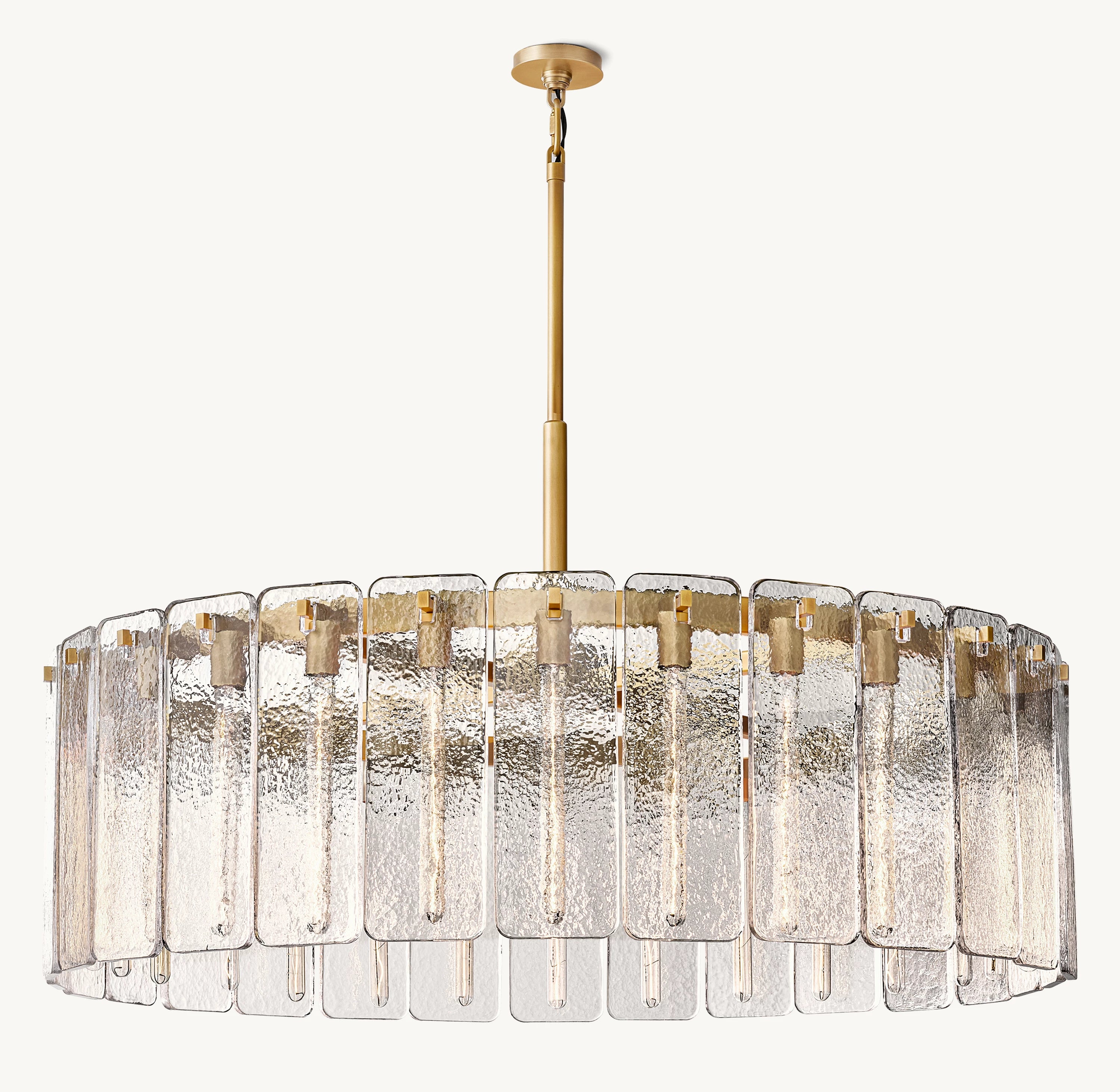 48 Inch Textured Glass Round Chandelier - Calamette