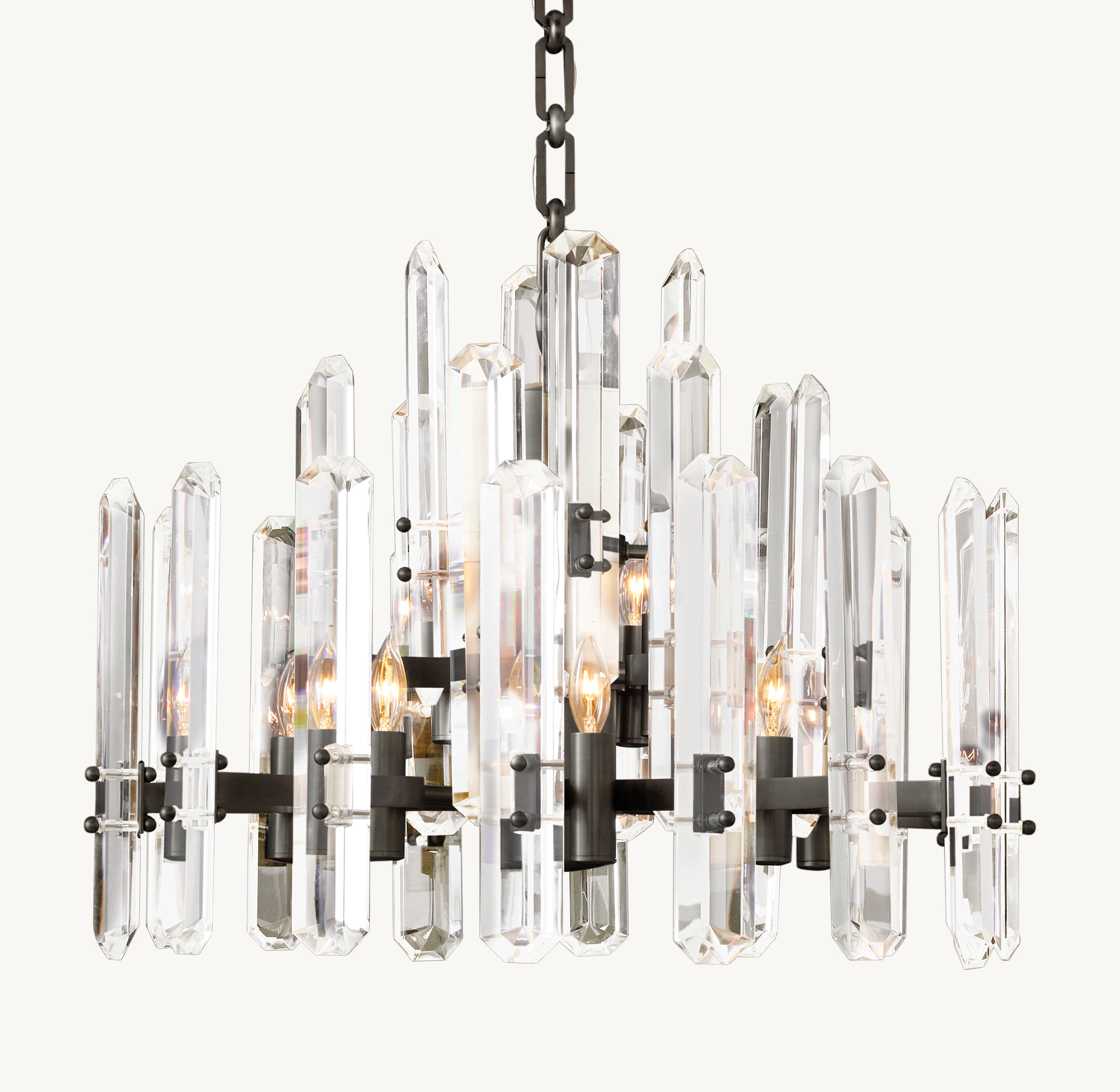 24 Inch Crystal Prism Round Chandelier - Bonnington