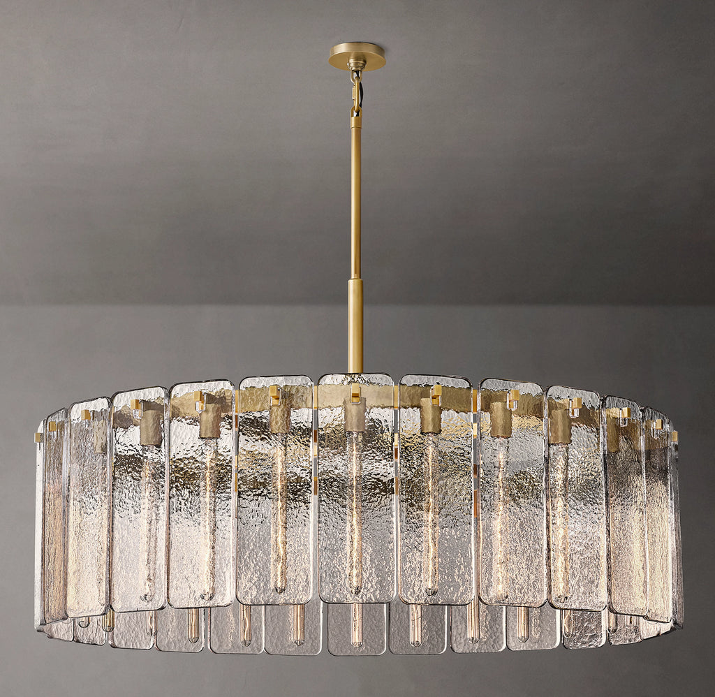 48 Inch Textured Glass Round Chandelier - Calamette