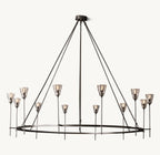 70 Inch Torch Round Chandelier - Verre
