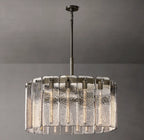 36 Inch Textured Glass Round Chandelier - Calamette