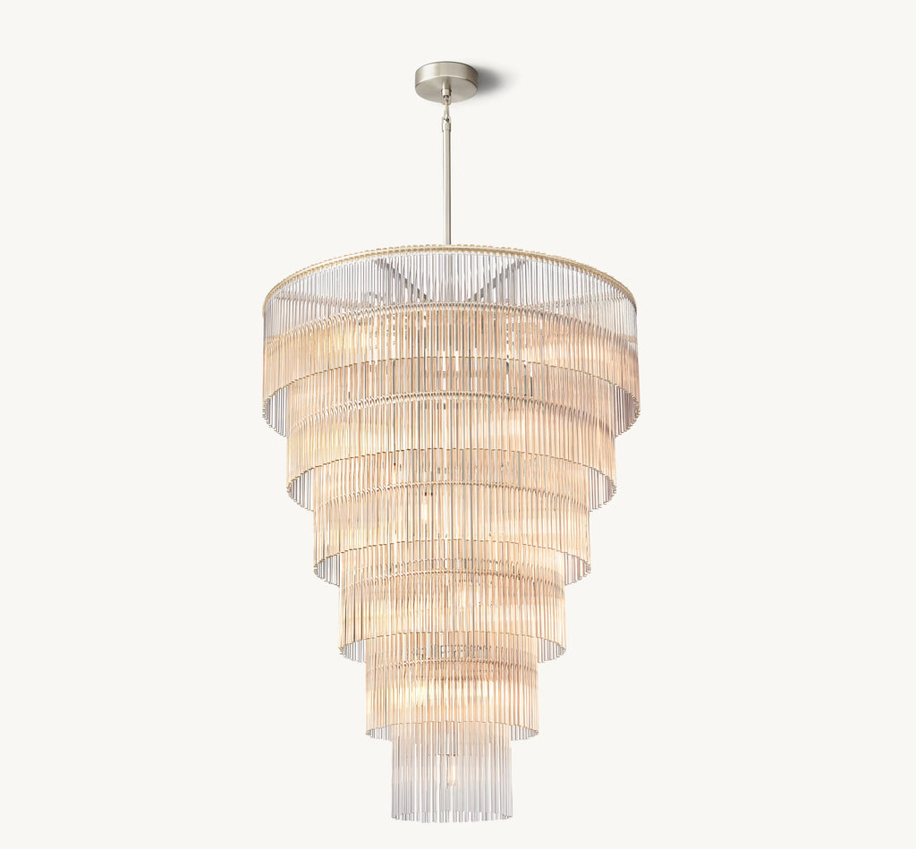 36 Inch Crystal Rod Tiered Chandelier - Amadeo