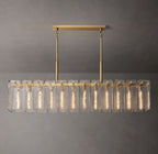 72 Inch Textured Glass Rectangular Chandelier - Calamette