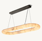 57 Inch Lisse Oval Alabaster Chandelier - Rivage