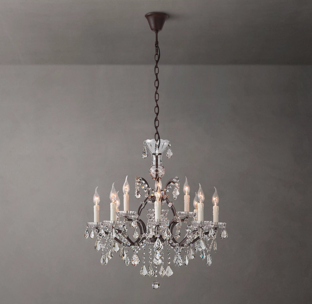 28 Inch Candelabra Crystal Chandelier - Rococo