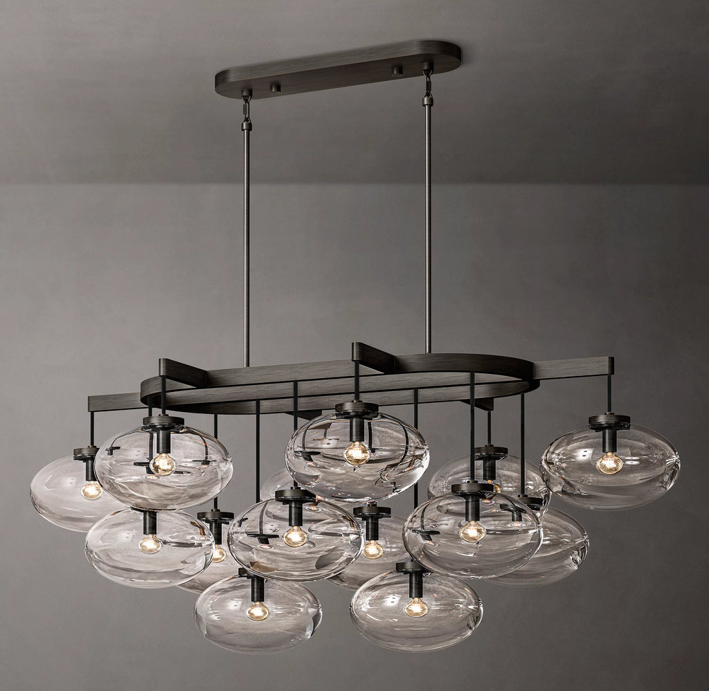 54 Inch Glass Bubble Oval Chandelier - Cabrette