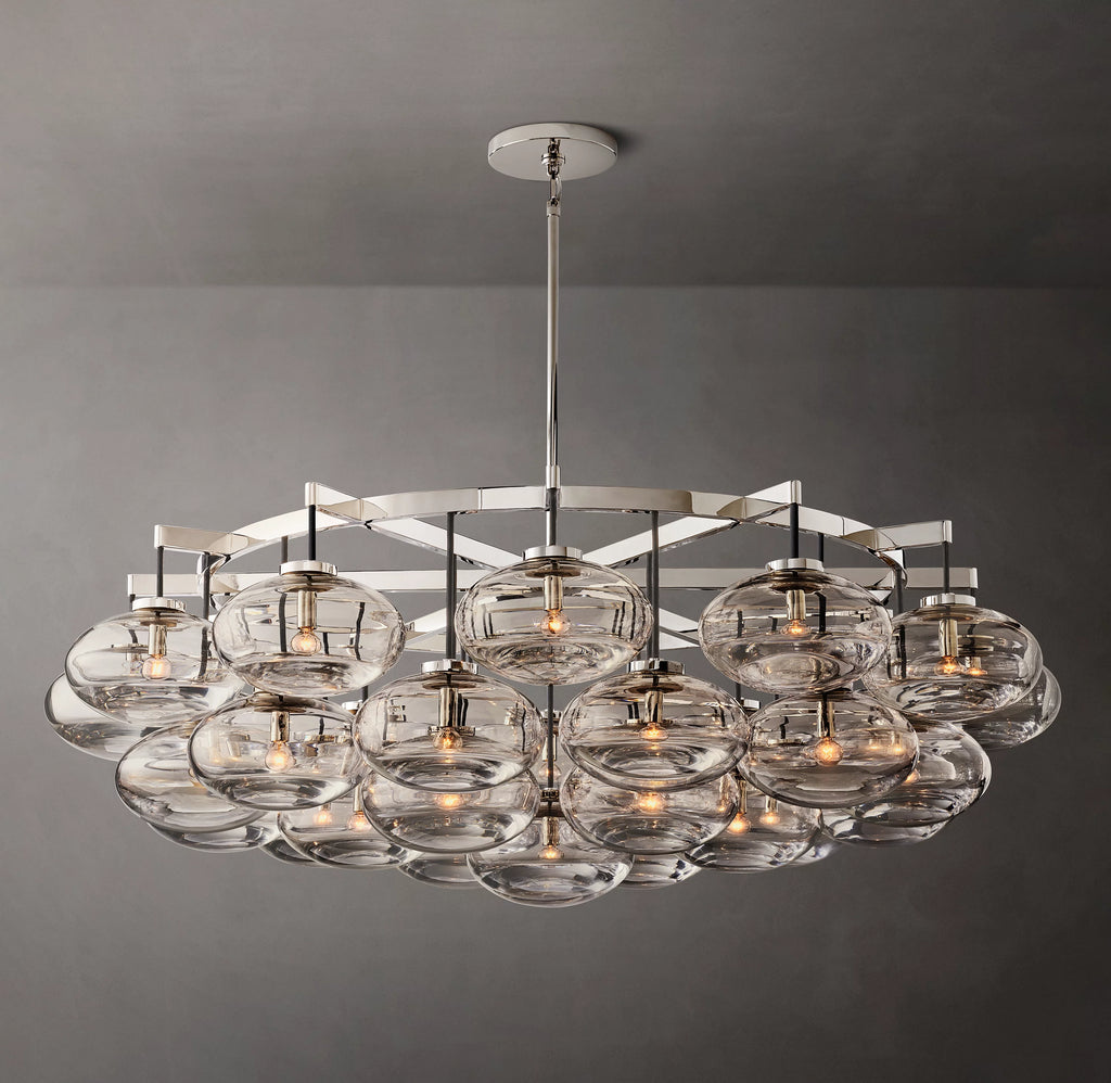 60 Inch Glass Bubble Round Chandelier - Cabrette