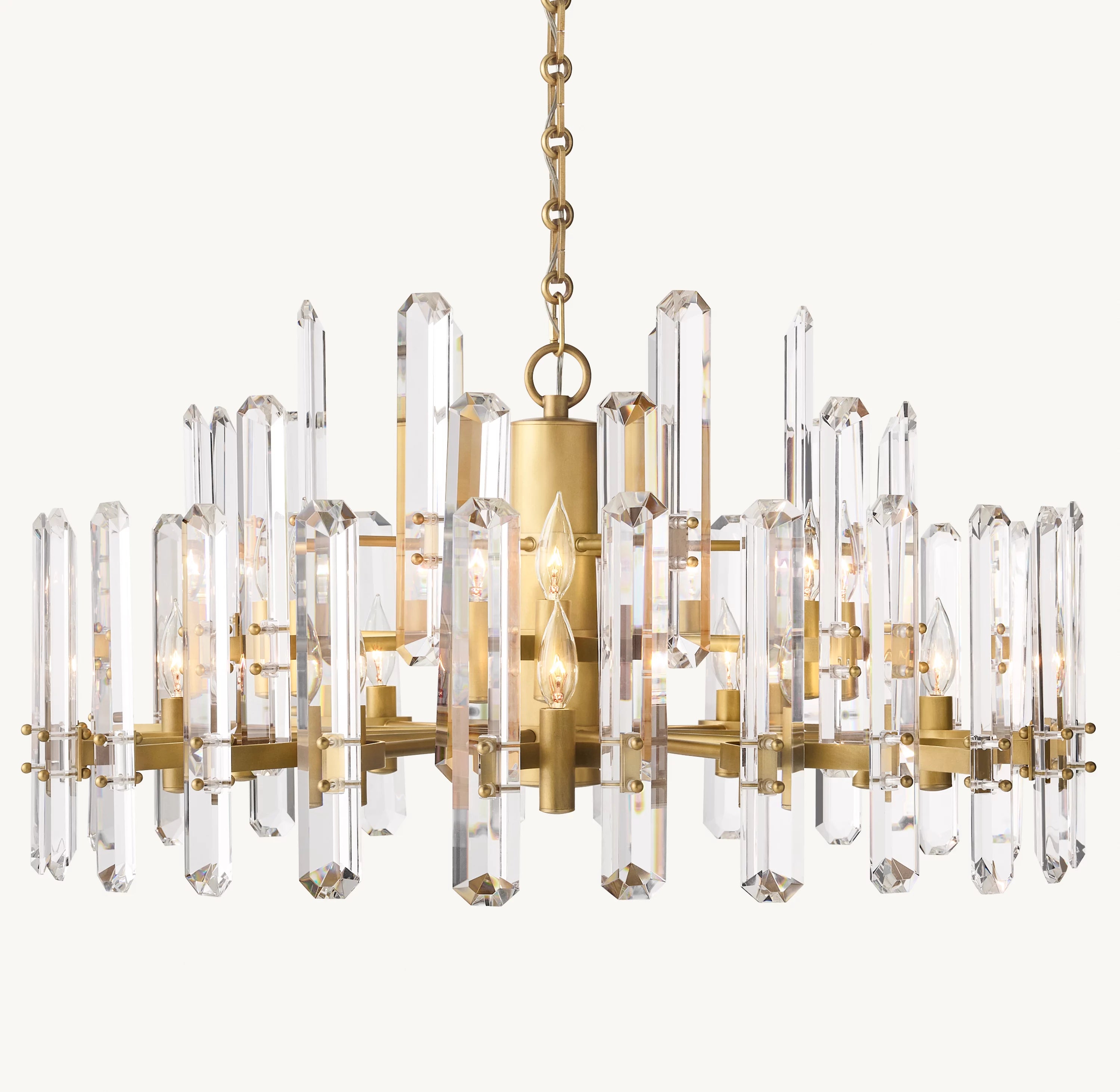 36 Inch Crystal Prism Round Chandelier - Bonnington
