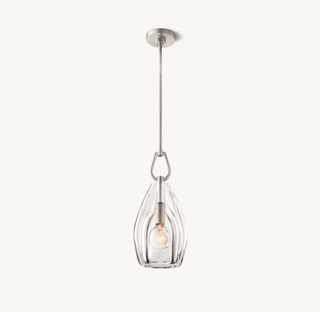 6 Inch Flute Crystal Pendant Light - Botanist