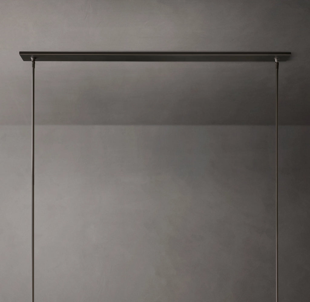 54 Inch Cylindrical Milk Glass Linear Chandelier - Ravelle