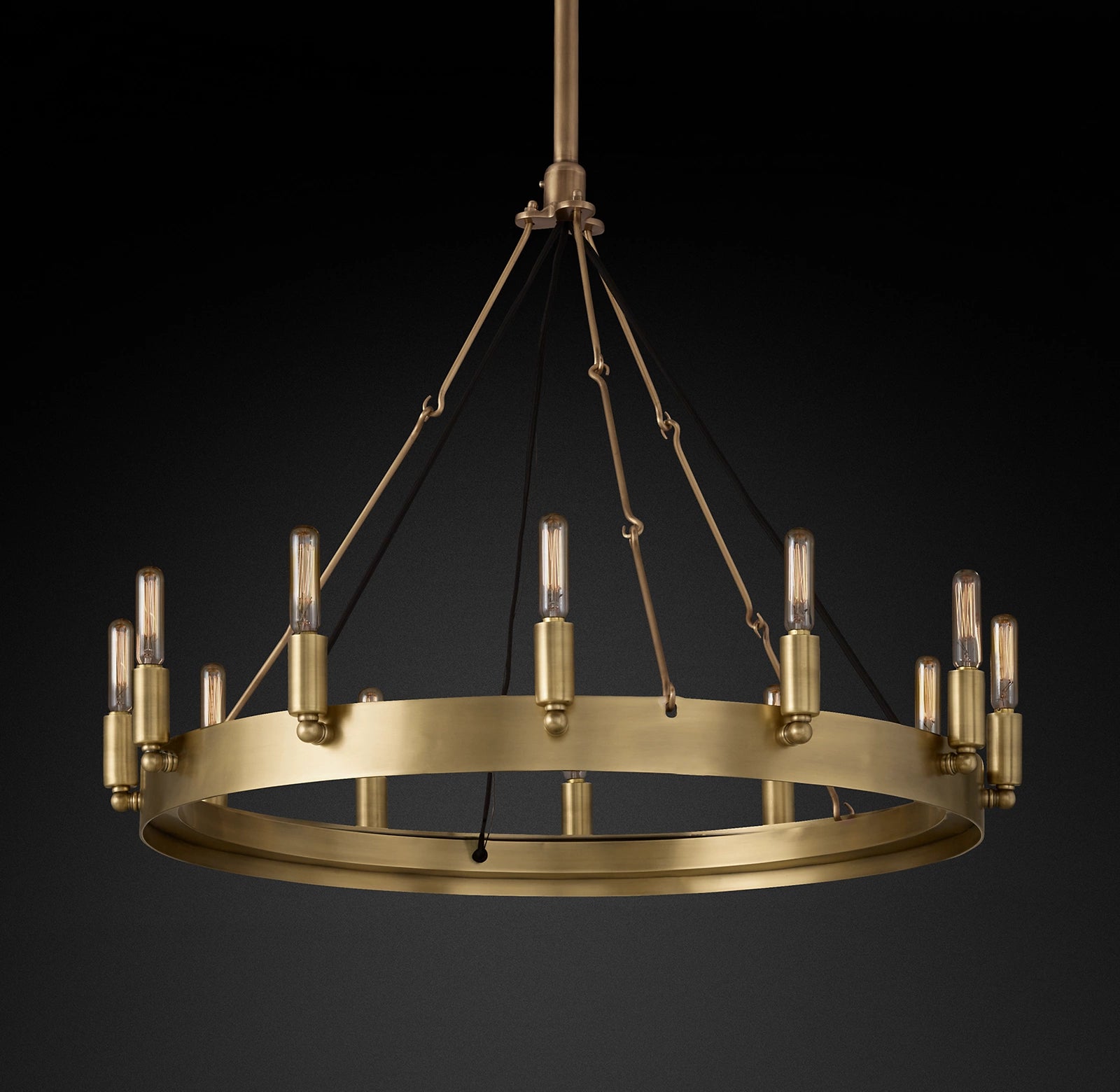 26 Inch Vintage Filament Tube Candle Round Chandelier - Camino
