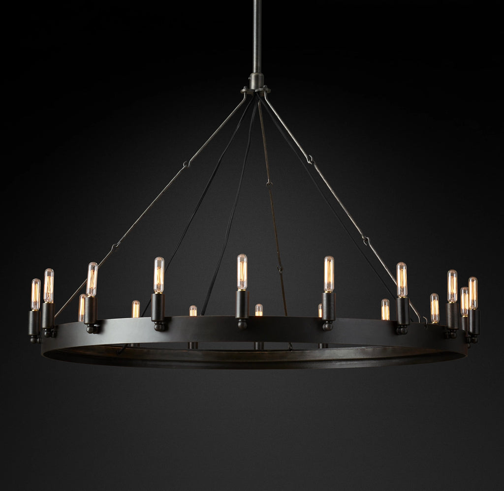 50 Inch Vintage Filament Tube Candle Round Chandelier - Camino