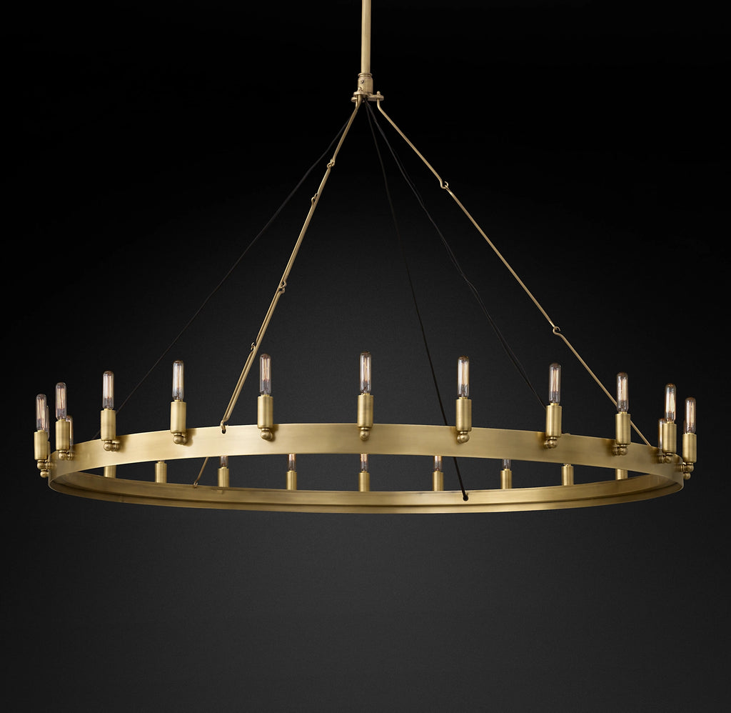 63 Inch Vintage Filament Tubular Candle Round Chandelier - Camino
