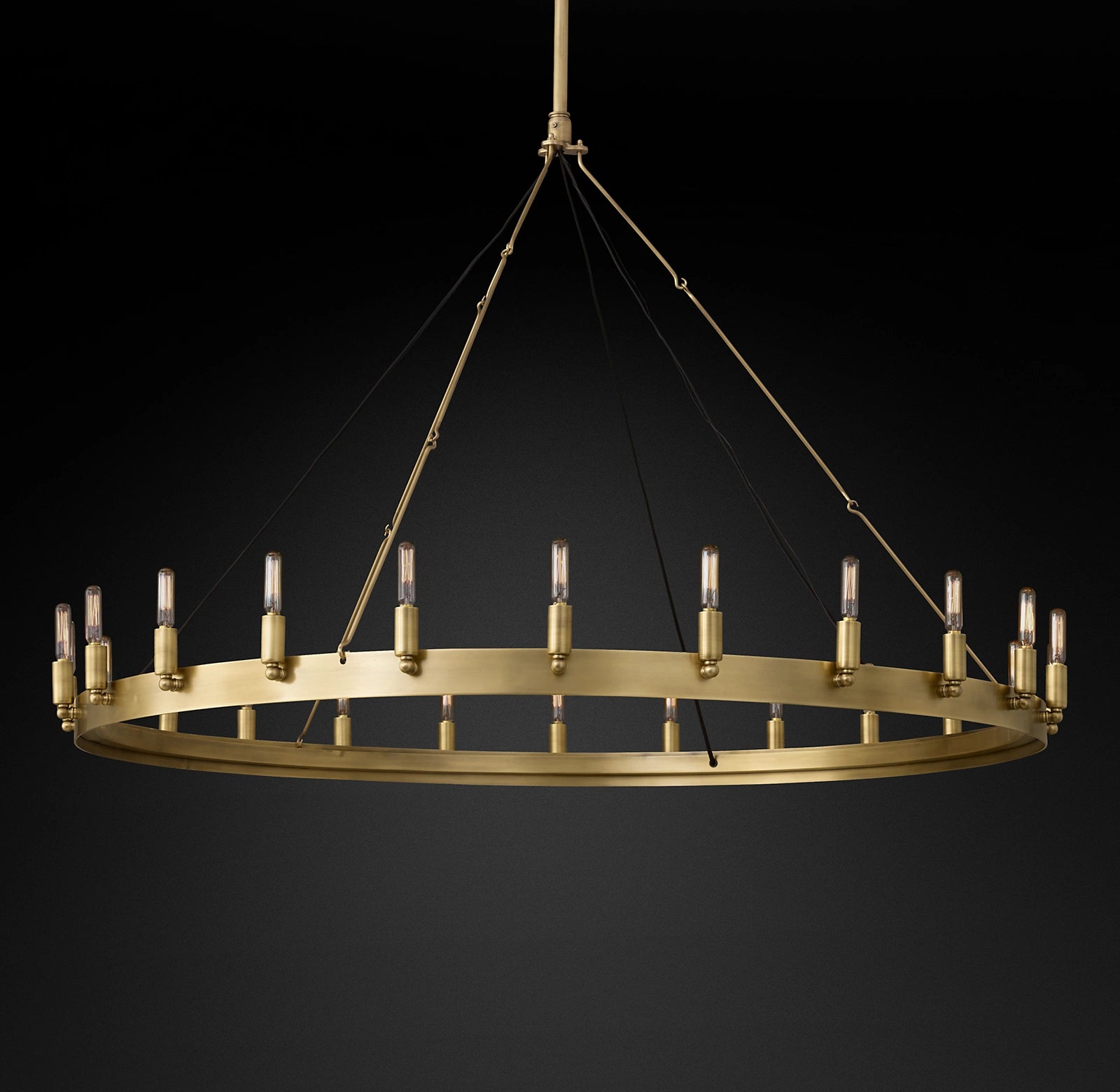 63 Inch Vintage Filament Tubular Candle Round Chandelier - Camino