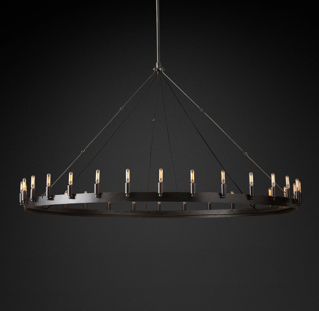 63 Inch Vintage Filament Tubular Candle Round Chandelier - Camino