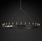 63 Inch Vintage Filament Tubular Candle Round Chandelier - Camino