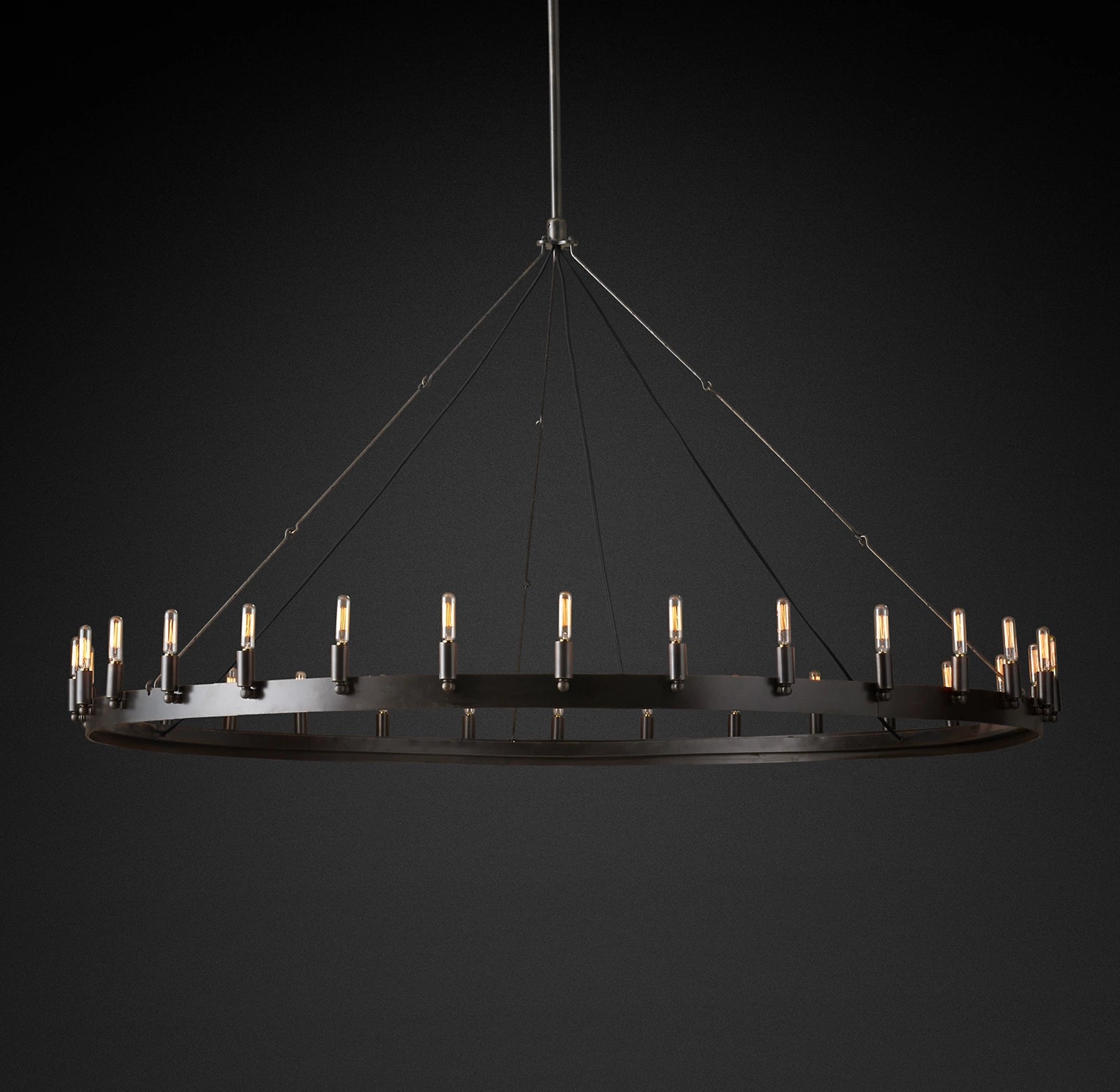 63 Inch Vintage Filament Tubular Candle Round Chandelier - Camino