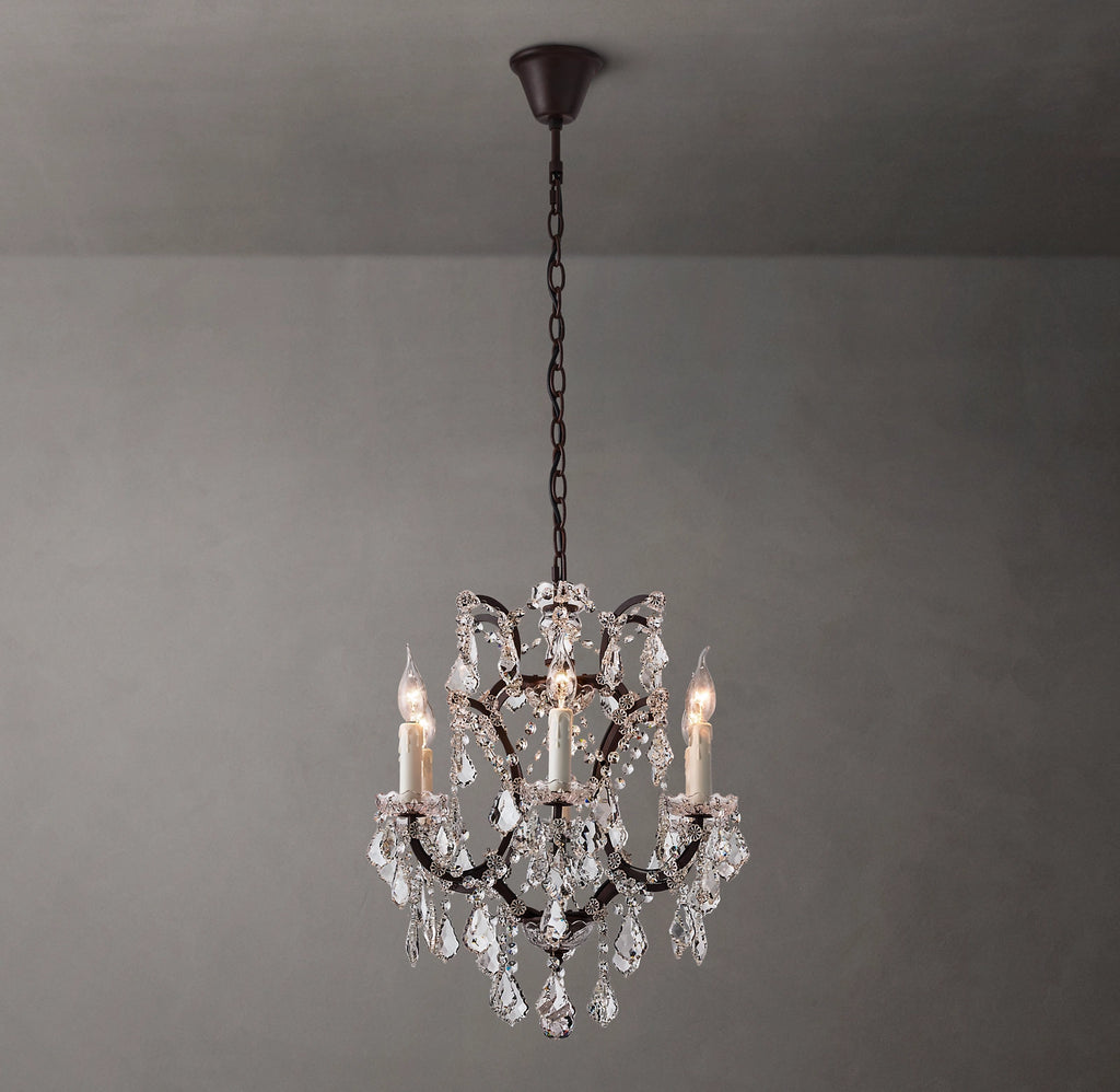 18 Inch Candelabra Crystal Chandelier - Rococo