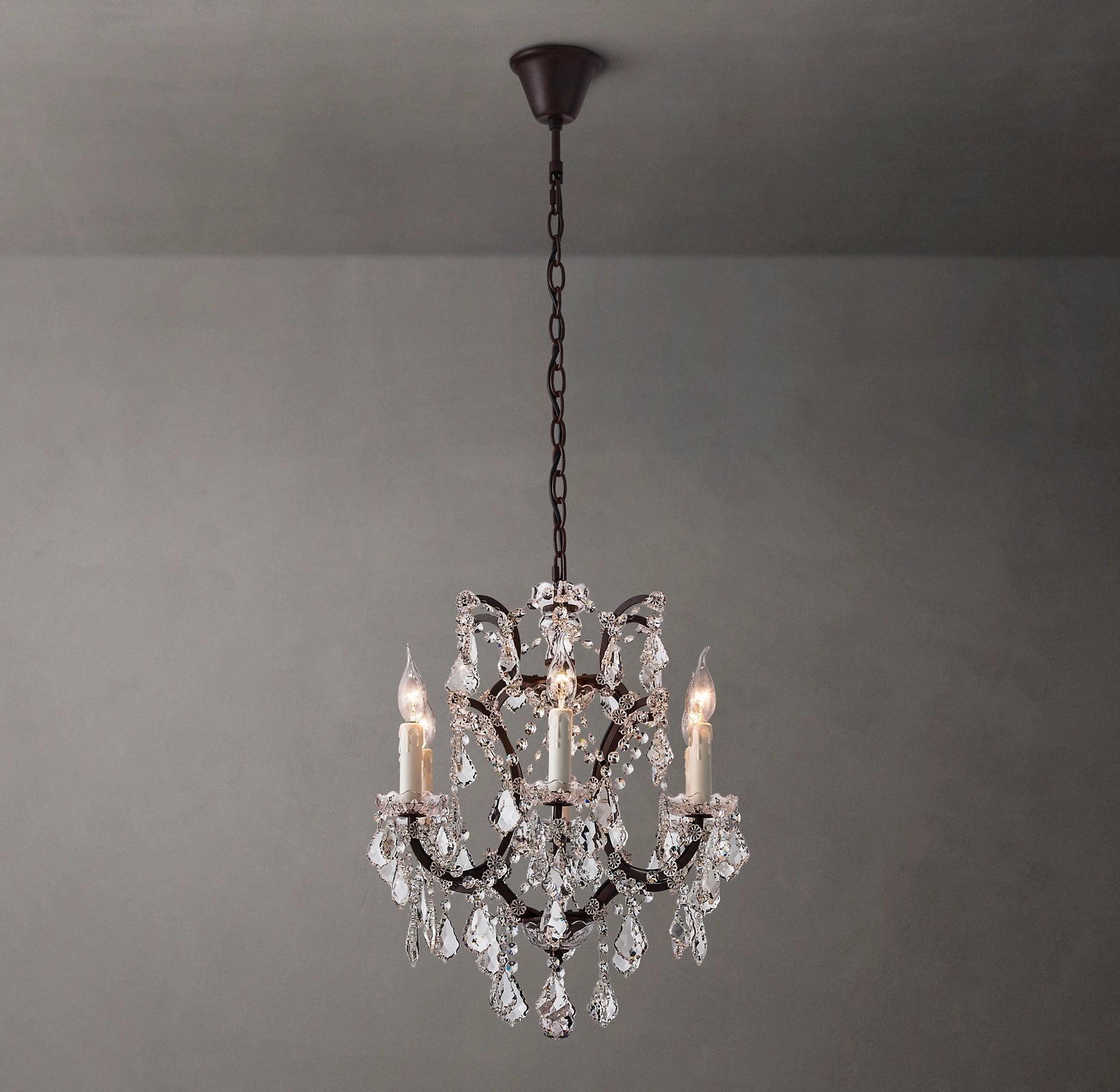 18 Inch Candelabra Crystal Chandelier - Rococo