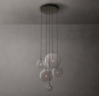 28 Inch Blown Glass Globe Cluster Chandelier - Mobile