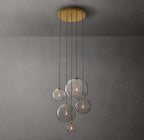 28 Inch Blown Glass Globe Cluster Chandelier - Mobile