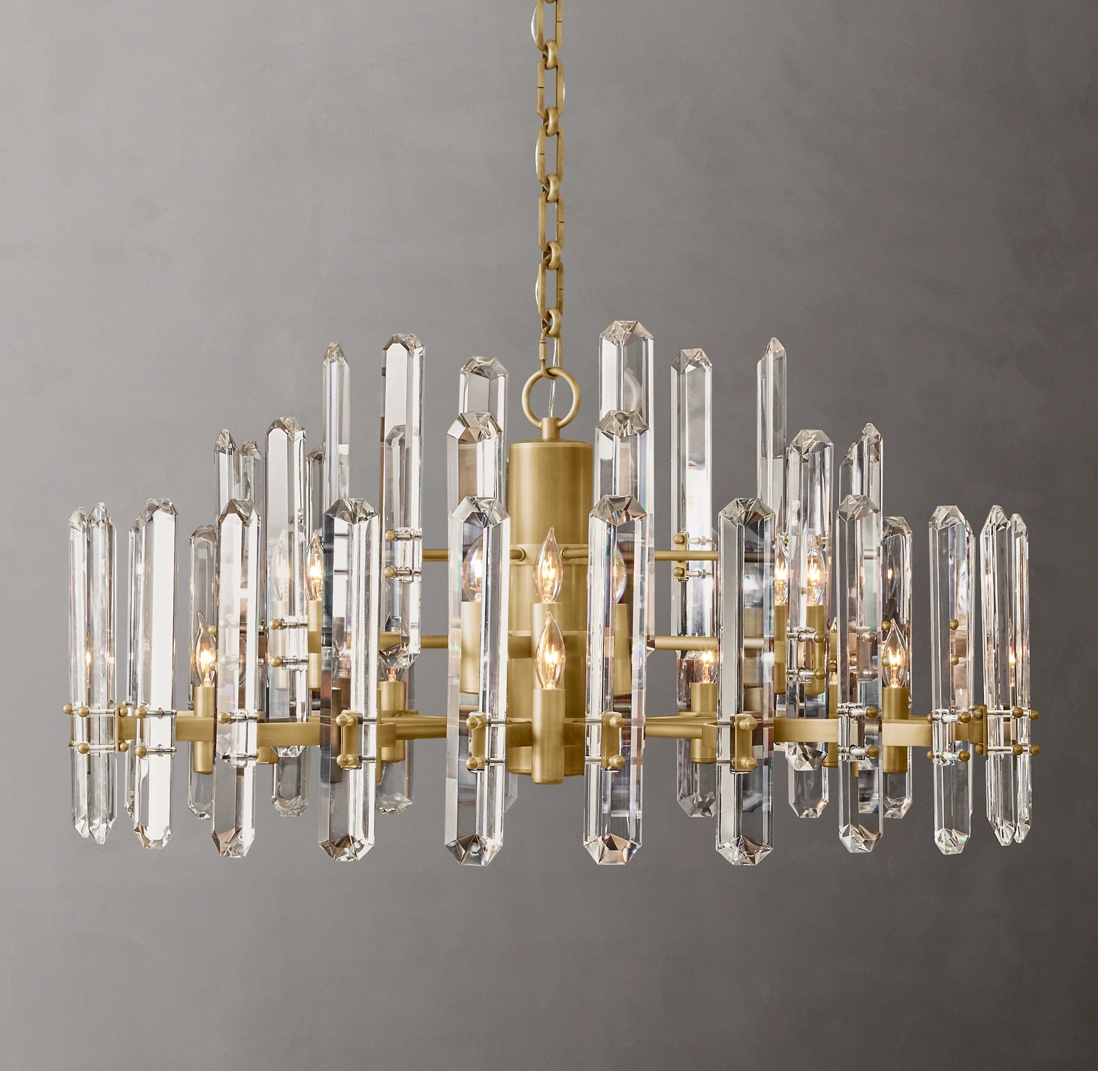 36 Inch Candelabra Crystal Chandelier - Bonnington