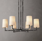 36 Inch Hammered Metal Arm Shaded Chandelier – Wright