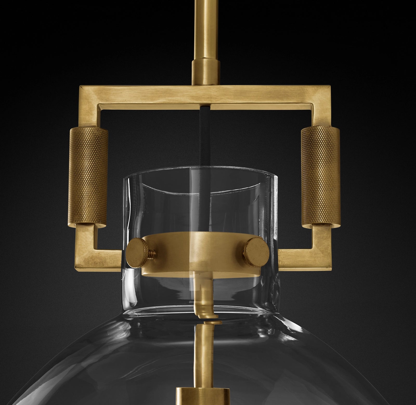 14 Inch Clear Glass Dome Pendant Light - Machinist
