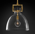 14 Inch Clear Glass Dome Pendant Light - Machinist