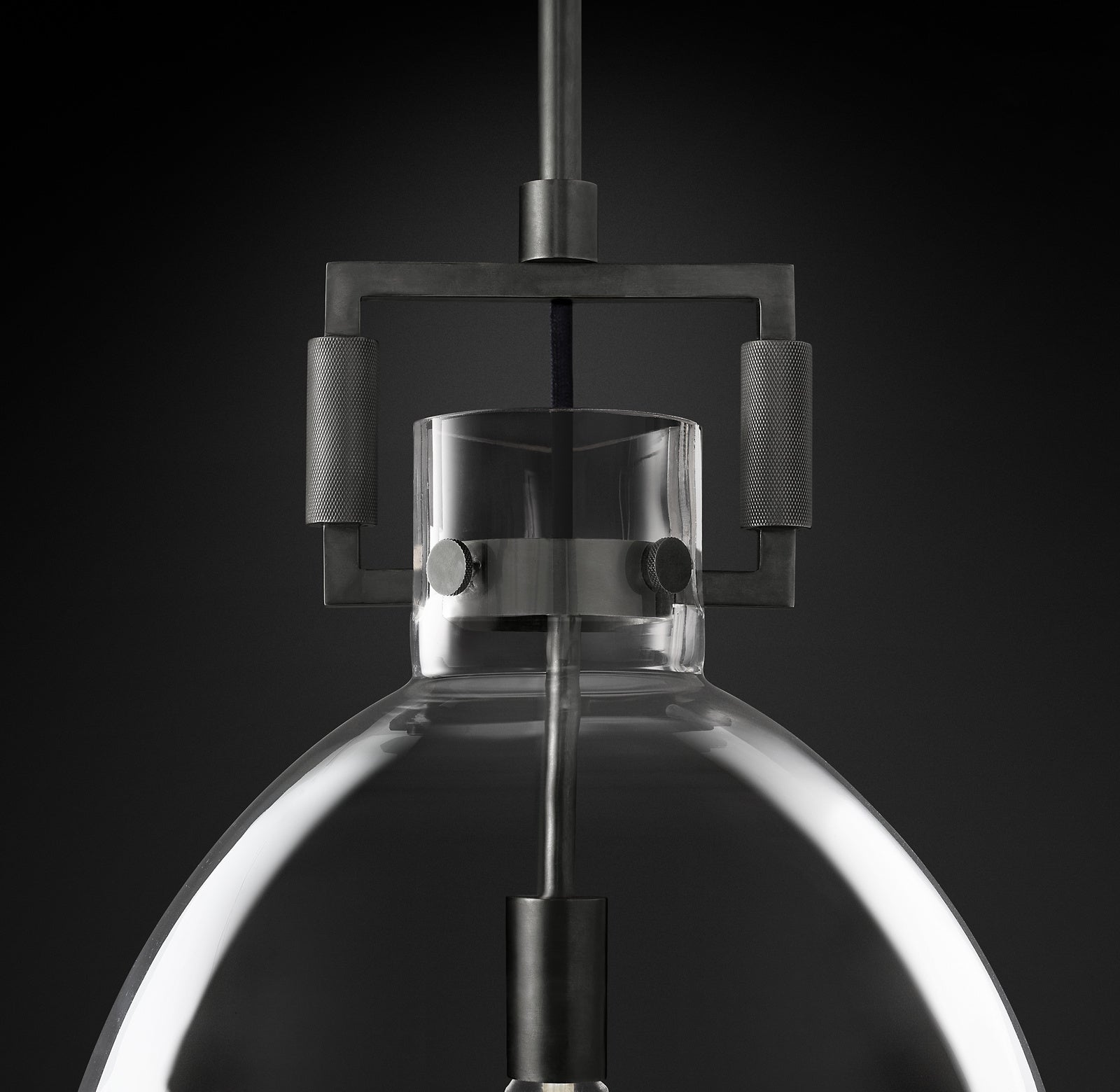 14 Inch Clear Glass Dome Pendant Light - Machinist