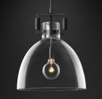 14 Inch Clear Glass Dome Pendant Light - Machinist