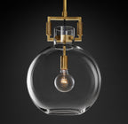 14 Inch Clear Glass Globe Pendant Light - Machinist
