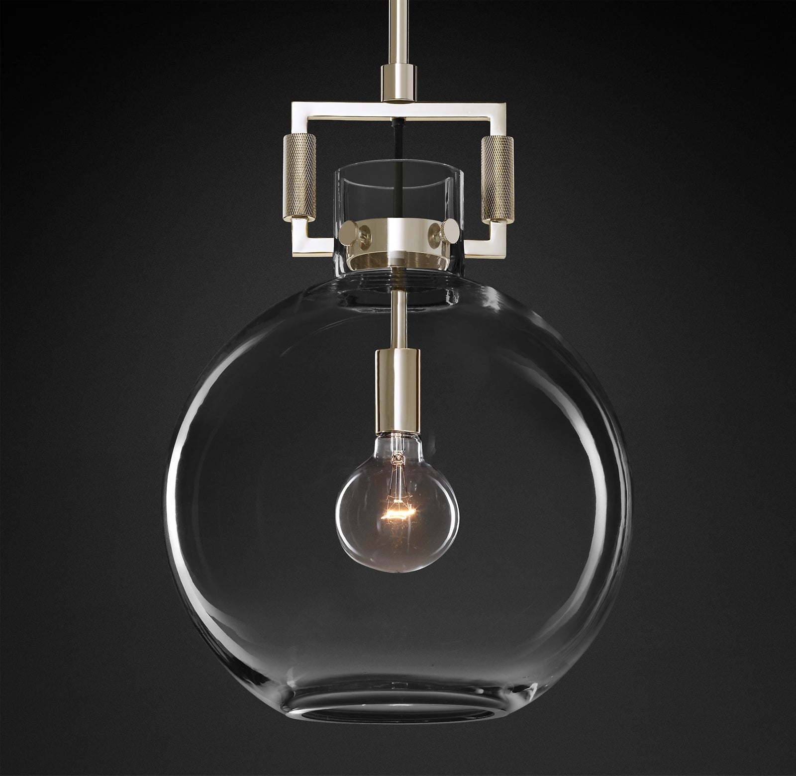 14 Inch Clear Glass Globe Pendant Light - Machinist