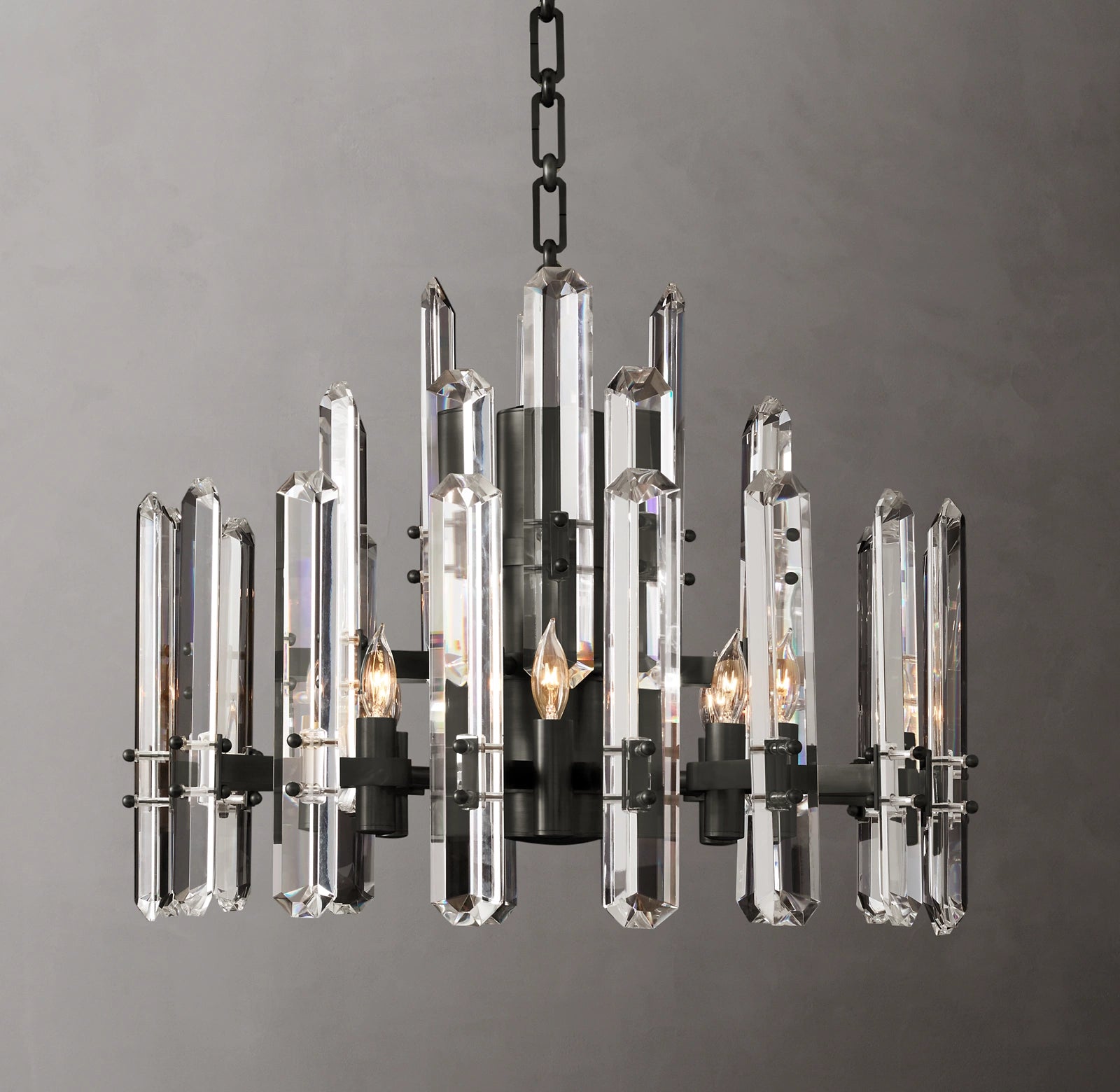 24 Inch Candelabra Crystal Chandelier - Bonnington