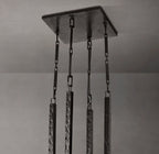 48 Inch Hammered Metal Arm Shaded Chandelier – Wright