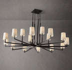 60 Inch Hammered Metal Arm Shaded Chandelier – Wright