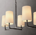 54 Inch Shaded Hammered Metal Linear Chandelier – Wright