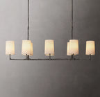 54 Inch Shaded Hammered Metal Linear Chandelier – Wright