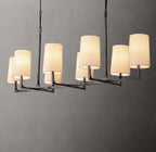 54 Inch Shaded Hammered Metal Linear Chandelier – Wright