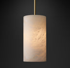 7 Inch Hand-carved Alabaster Cylinder Pendant Light - Celestial