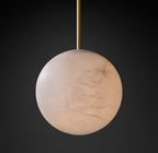 11 Inch Hand-carved Alabaster Globe Pendant Light - Celestial
