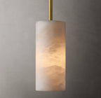4 Inch Hand-carved Alabaster Cylinder Pendant Light - Celestial