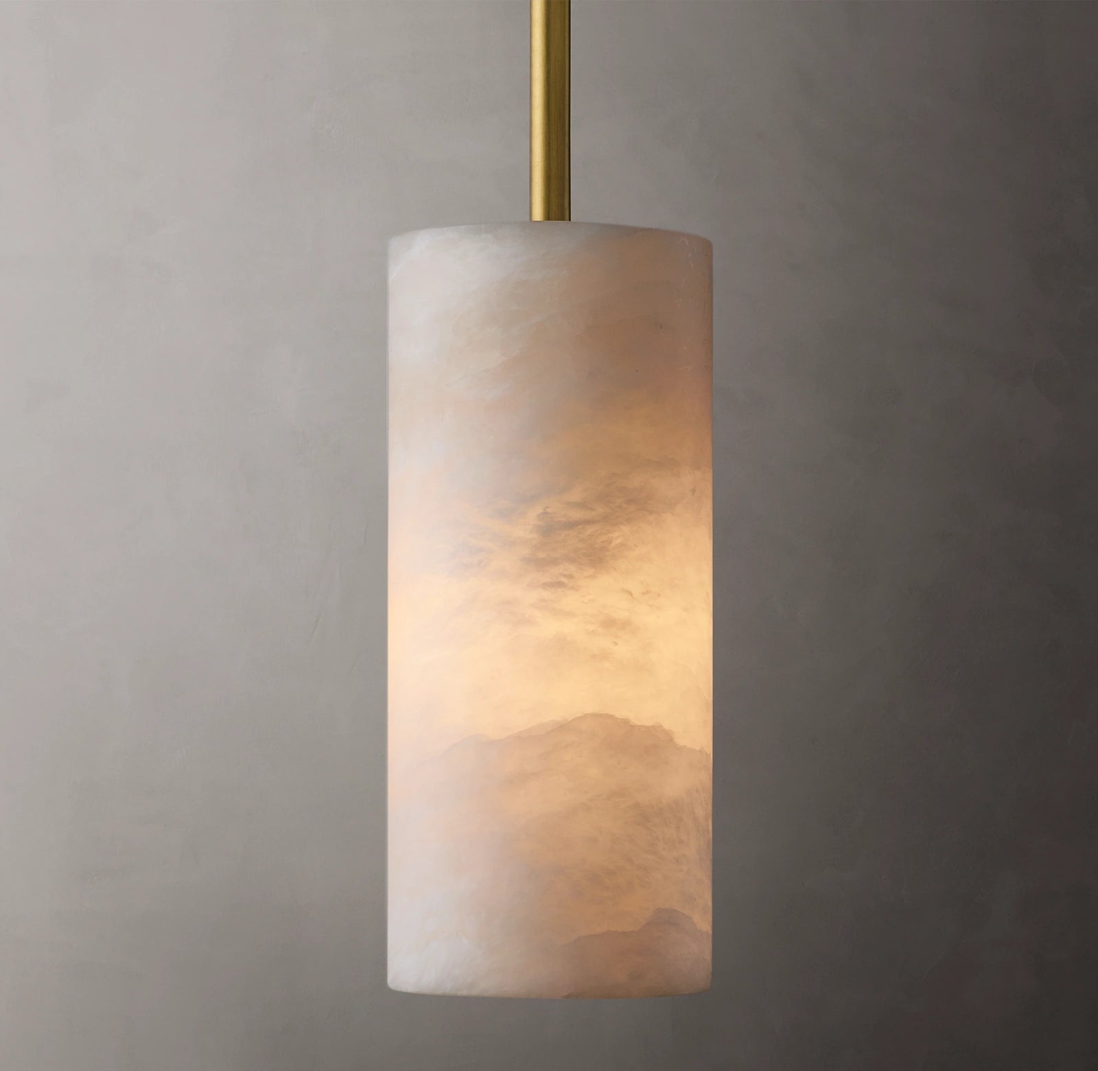 4 Inch Hand-carved Alabaster Cylinder Pendant Light - Celestial