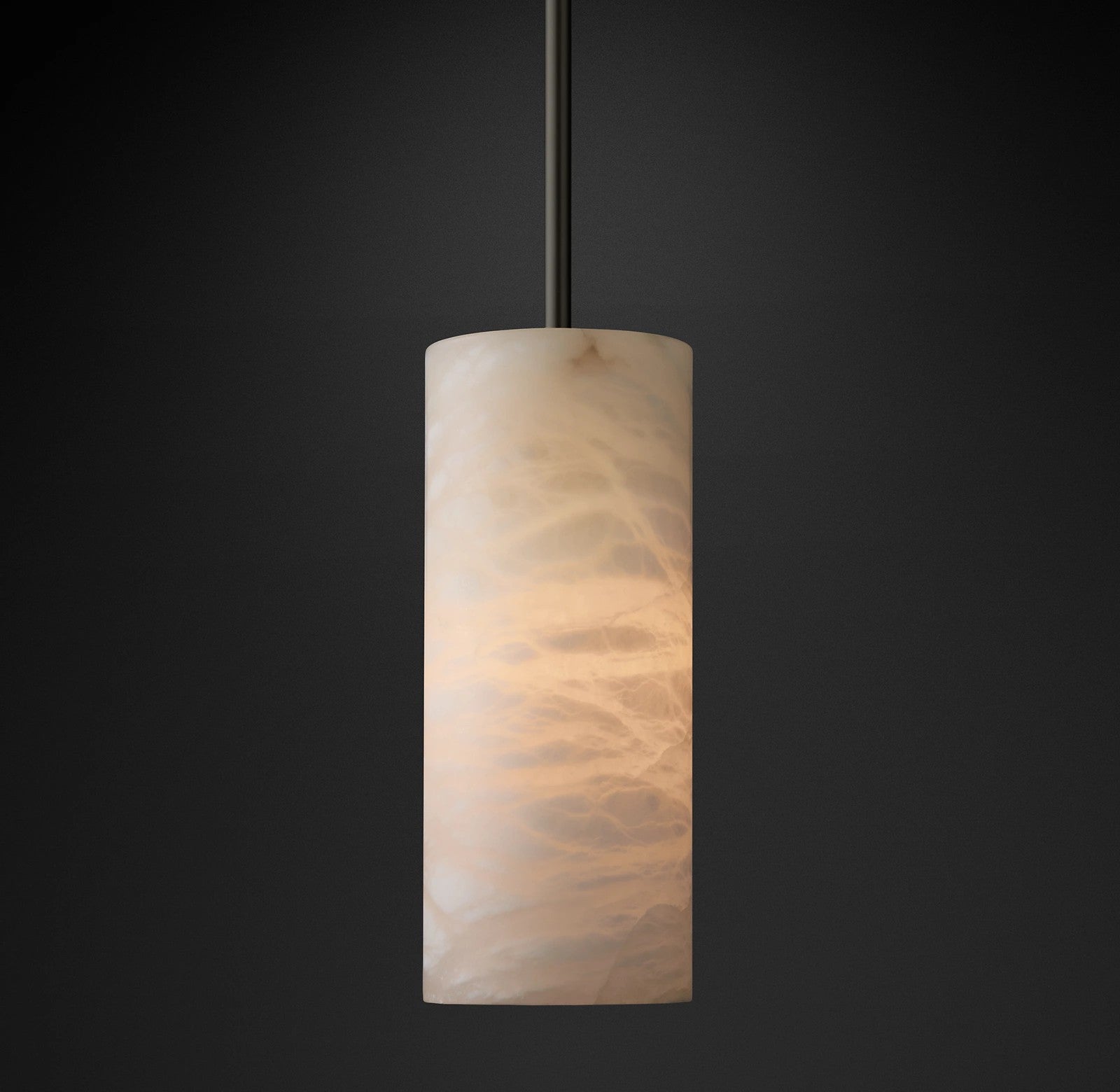 4 Inch Hand-carved Alabaster Cylinder Pendant Light - Celestial