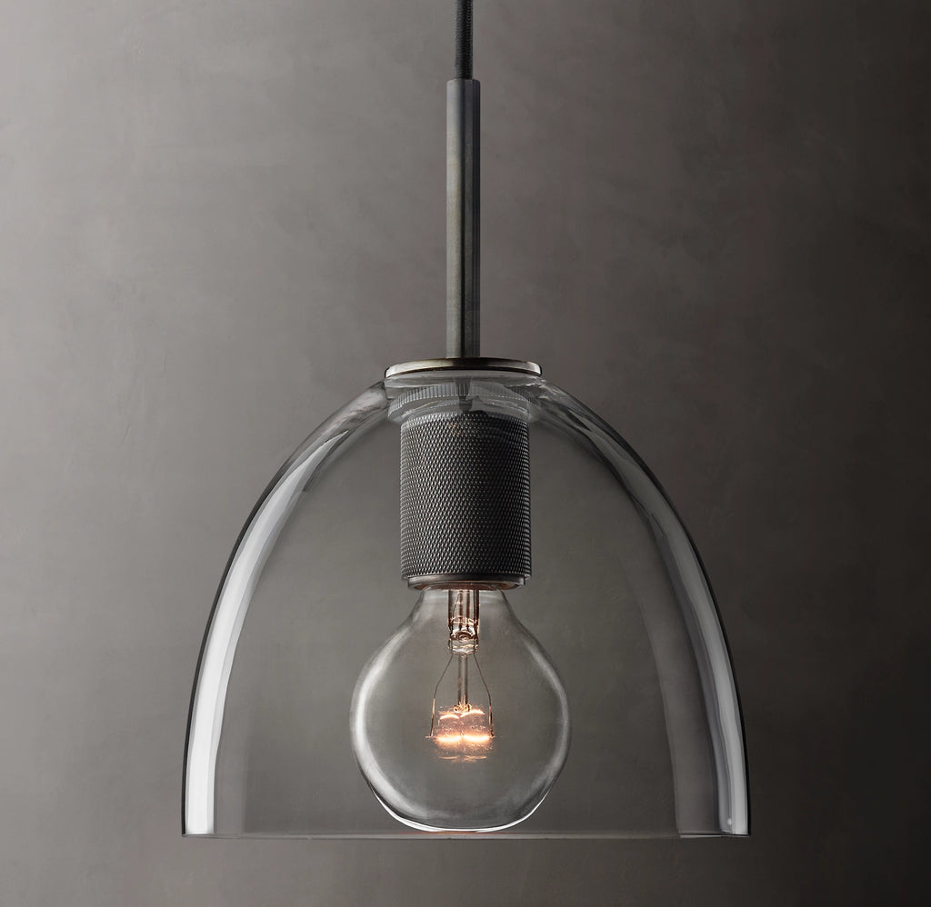 8 Inch Bell Glass Pendant Light - Utilitaire
