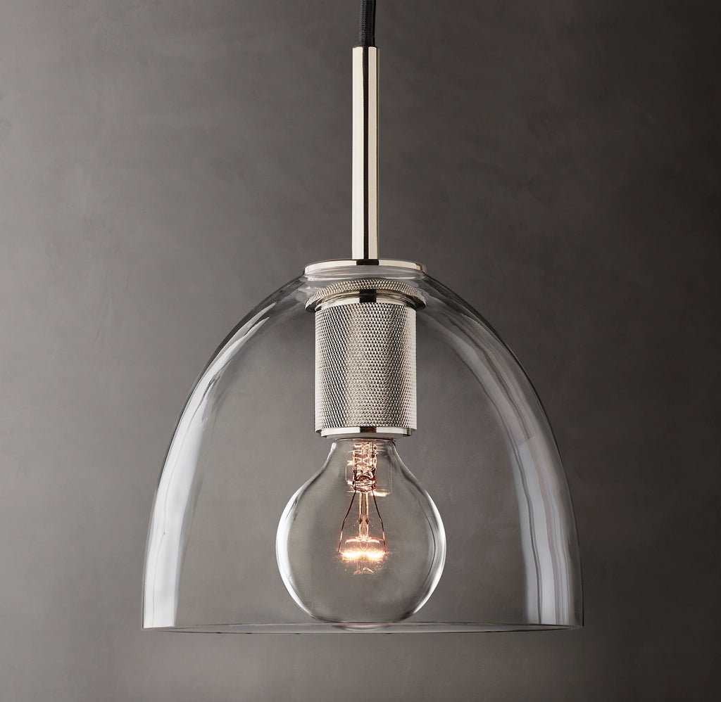 8 Inch Bell Glass Pendant Light - Utilitaire